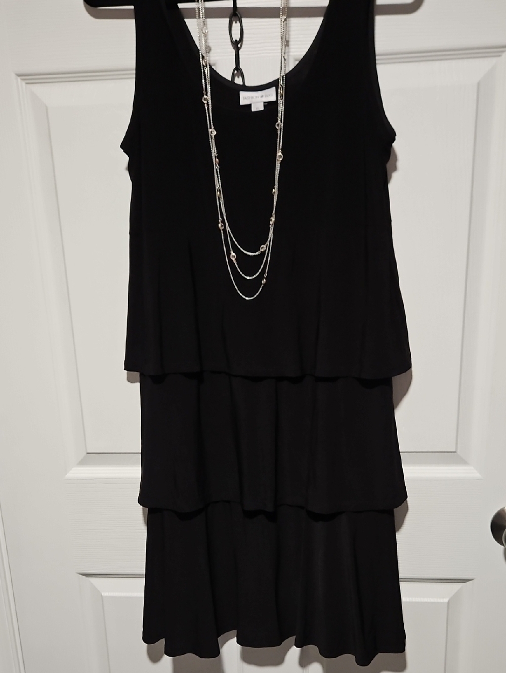 Fashion Bug Black Sleeveless Tiered Midi Dress
